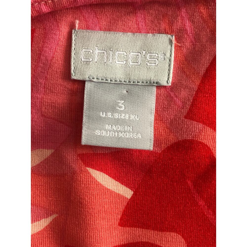 Chico's Short Sleeve Top Topical Print Women's 3 (XL) - Picture 5 of 6